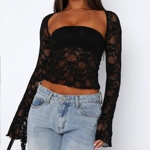 Black Lace Top from White Fox Boutique